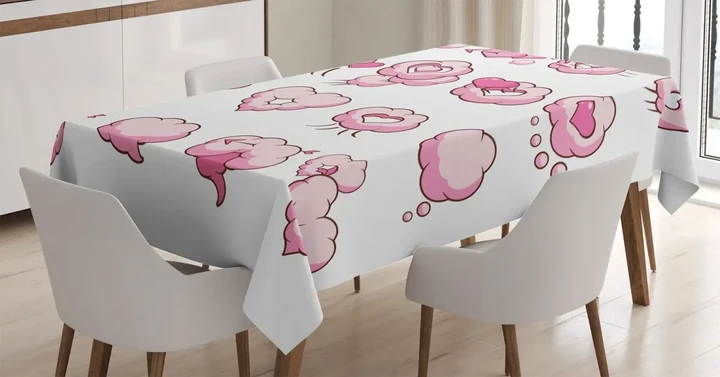 Heart Shape Cloud Romance Design Printed Tablecloth Home Decor