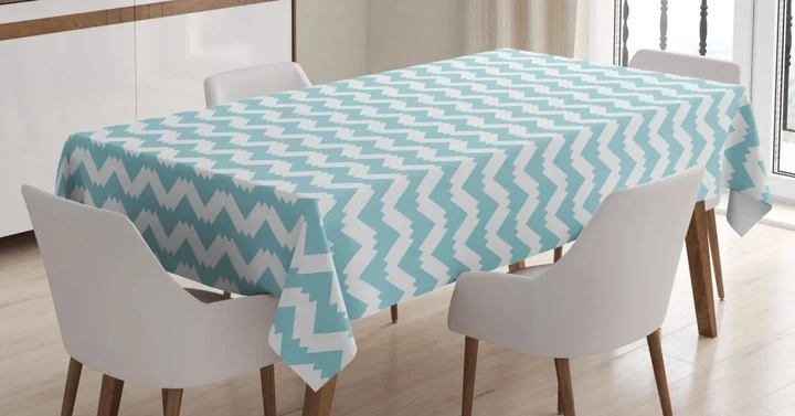 Chevron Snowy Mountaintop Design Printed Tablecloth Home Decor