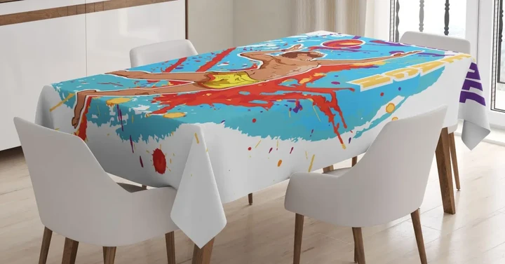 Ball In Beach Design Printed Tablecloth Home Decor