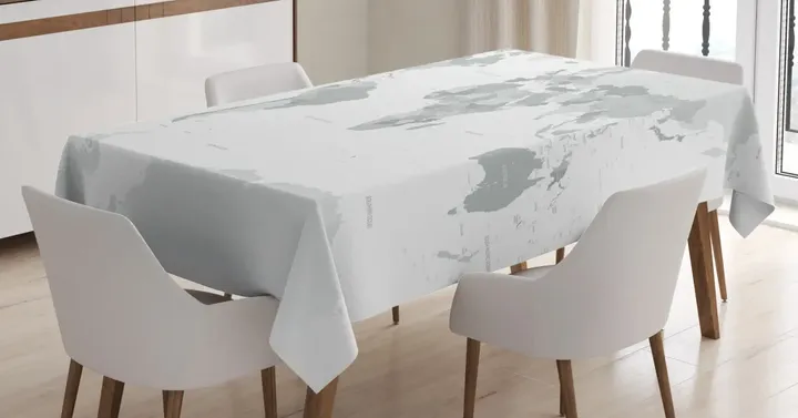 World Map Continent Earth Design Printed Tablecloth Home Decor