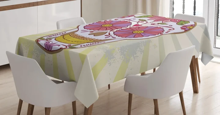 Sugar Skull Macabre Art Design Printed Tablecloth Home Decor