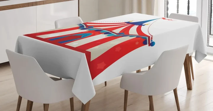 Stars Striped Circus Design Printed Tablecloth Home Decor