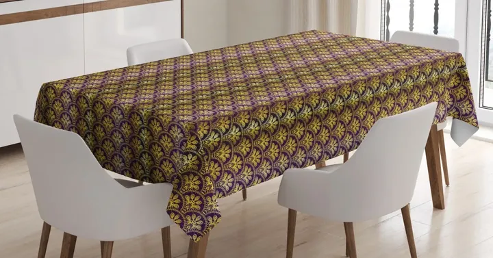 Peacock Motif Design Printed Tablecloth Home Decor