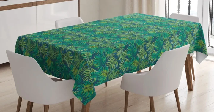 Hawaiian Tropical Foliage Design Printed Tablecloth Home Decor