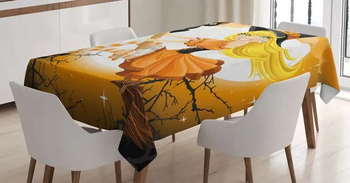 Witch Conceptual Colors Design Printed Tablecloth Home Decor
