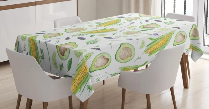 Fresh Salad Ingredients Printed Tablecloth Home Decor