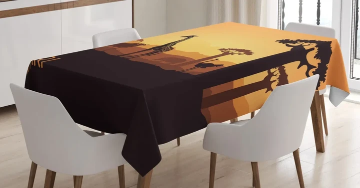 Exotic And Pastoral Sunset Printed Tablecloth Home Decor