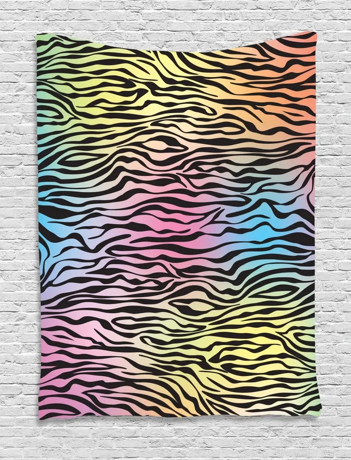 Colorful Wildlife Zebra Design Printed Wall Tapestry Home Decor