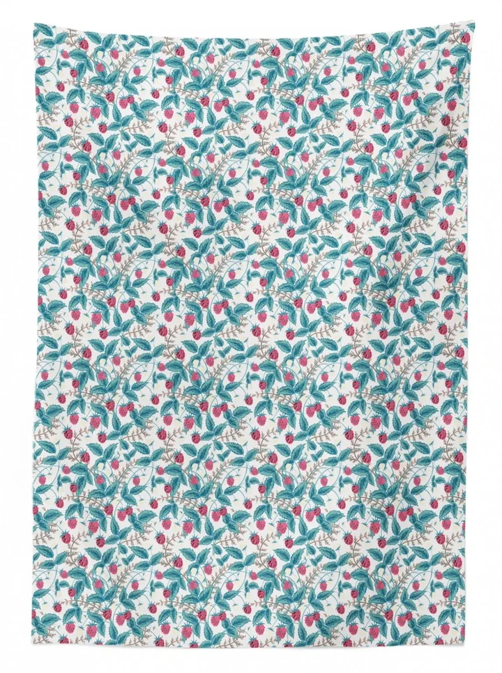 Spring Season Raspberries Design Printed Tablecloth Home Decor