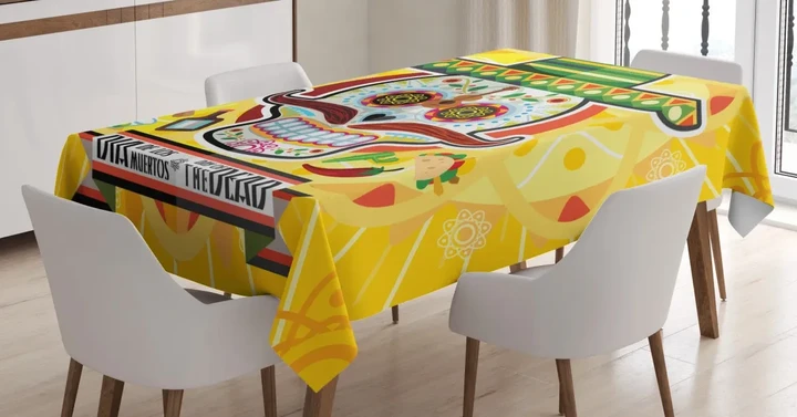 Mexican Sugar Skull Design Printed Tablecloth Home Decor