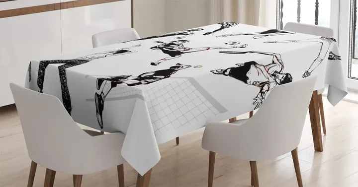 Various Sports Athletes Design Printed Tablecloth Home Decor
