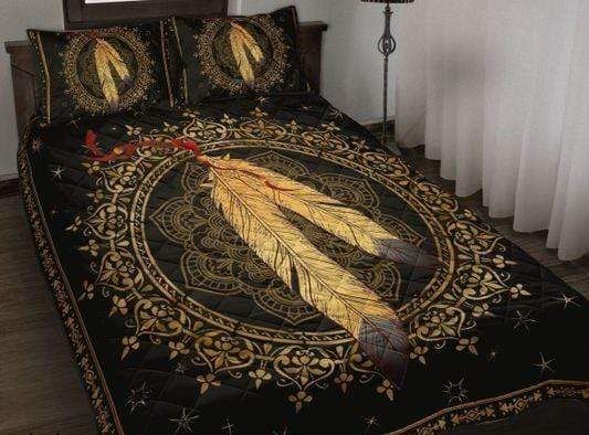 Native American Feather Mandala Quilt Bedding Set 3d Printed Quilt Set Home Decoration