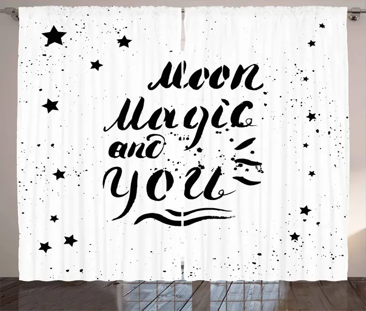 Moon Magic And You Printed Window Curtain Door Curtain