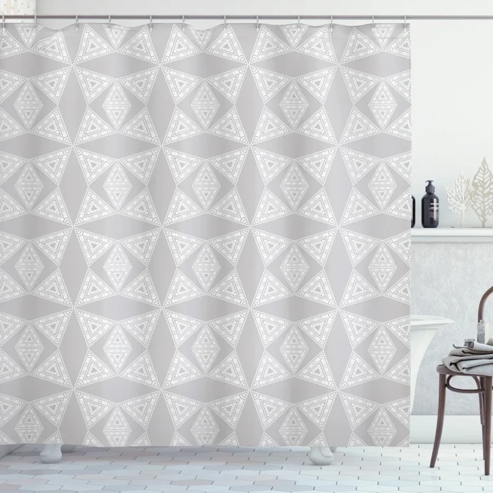 Hazy Concentric Triangles Printed Shower Curtain Home Decor