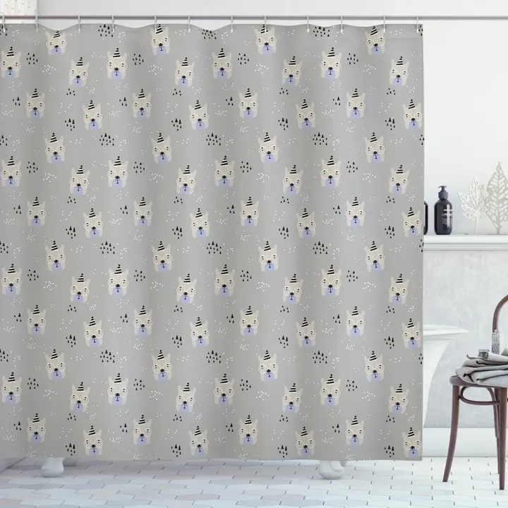 Bear Faces With Glasses Little Pattern Printed Shower Curtain Home Decor