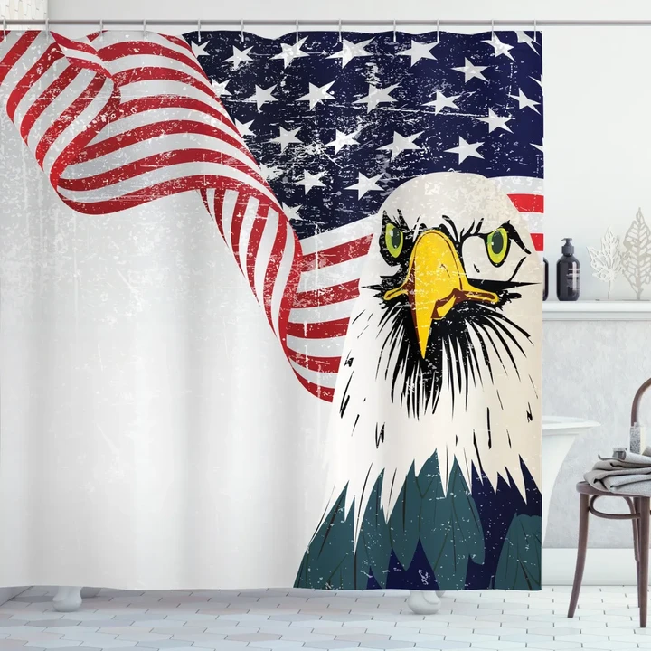 4th Of July Country American Pattern Printed Shower Curtain Home Decor