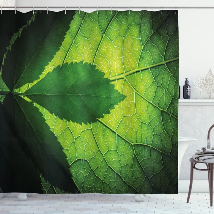 Brazilian Tree Leaf Eco Green Pattern Printed Shower Curtain Home Decor