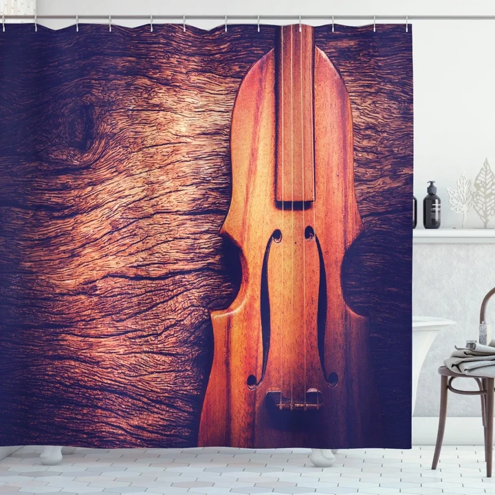 Antique Hand Made Instrument Printed Shower Curtain Home Decor