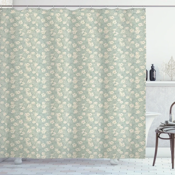 Pastel Gourd Field On Green Pattern Printed Shower Curtain Home Decor