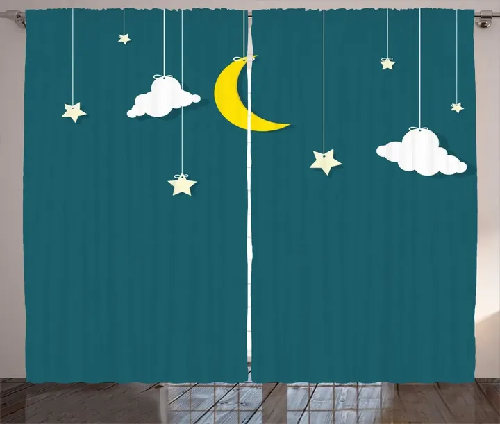 Moon Stars Hanging On Threads Window Curtain Door Curtain Home Decor