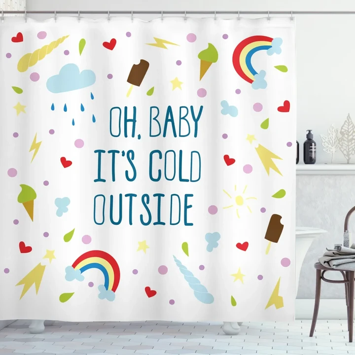 Summer Joke Colorful Printed Shower Curtain Home Decor