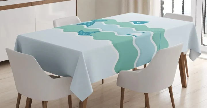 Ocean Waves Fishing Art 3d Printed Tablecloth Home Decoration