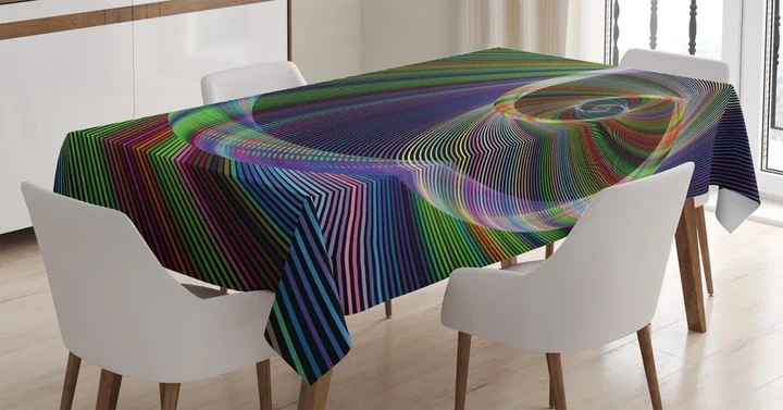 Spiral Motion 3d Printed Tablecloth Home Decoration