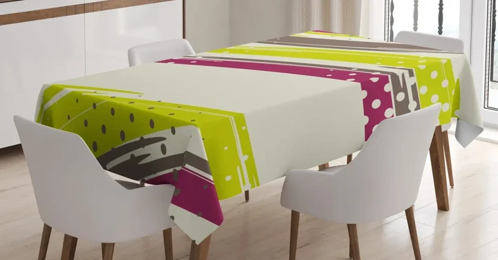 Grunge Inspired Lines 3d Printed Tablecloth Home Decoration