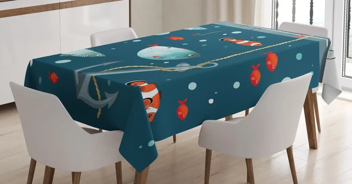 Exotic Subaquatic Animals 3d Printed Tablecloth Home Decoration