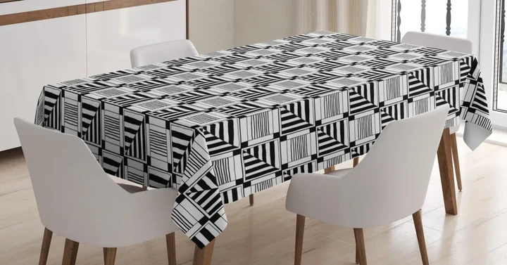 Abstract Sqaure 3d Printed Tablecloth Home Decoration