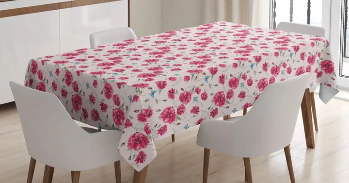 Summer Poppies 3d Printed Tablecloth Home Decoration