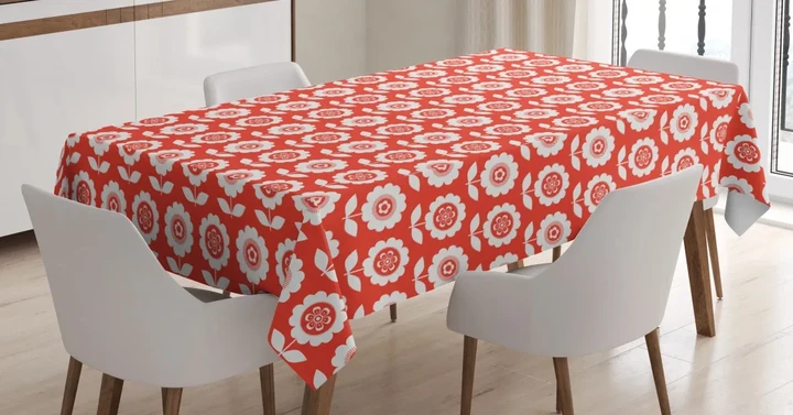 Geometric Petal And Leaf 3d Printed Tablecloth Home Decoration