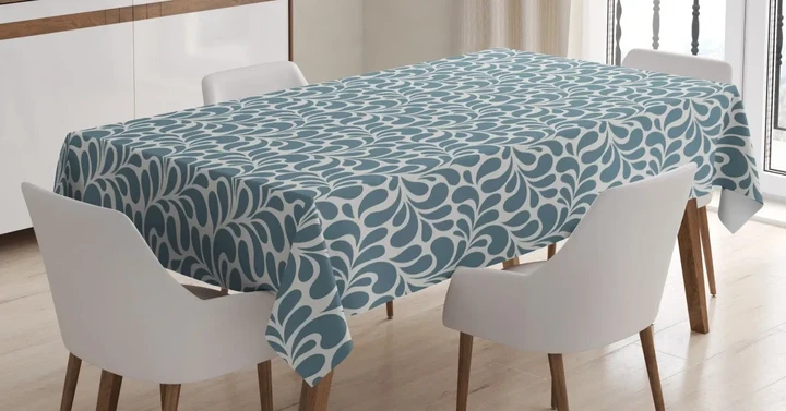 Curvy Leaves Ornament 3d Printed Tablecloth Home Decoration