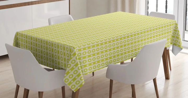 Vertical Stripes And Dots 3d Printed Tablecloth Home Decoration