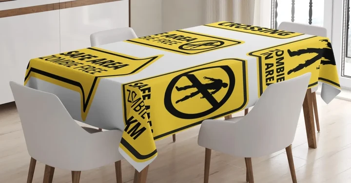Safe Area Zone 3d Printed Tablecloth Home Decoration
