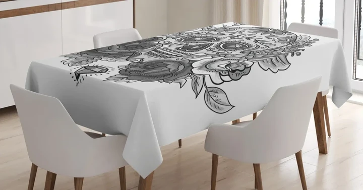 Roses Diamond Shape 3d Printed Tablecloth Home Decoration