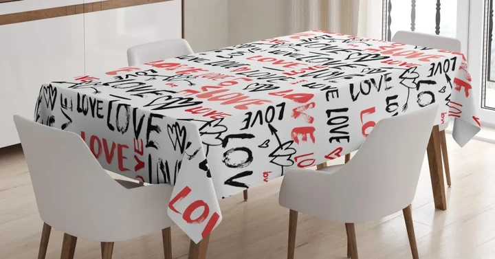 Hand Drawn Doodle 3d Printed Tablecloth Home Decoration