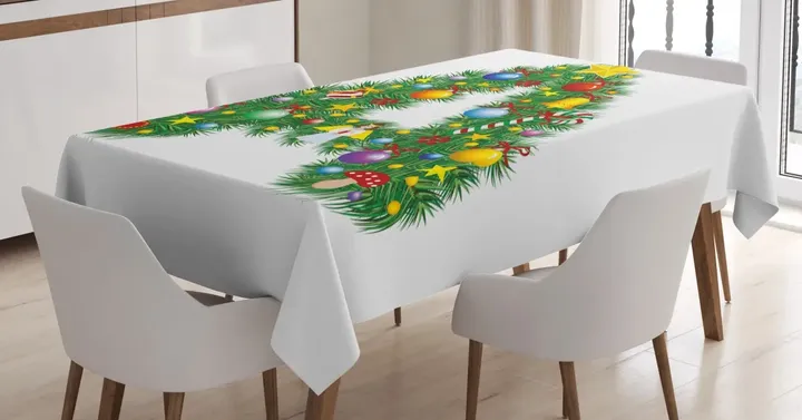 Winter Festivity Font 3d Printed Tablecloth Home Decoration
