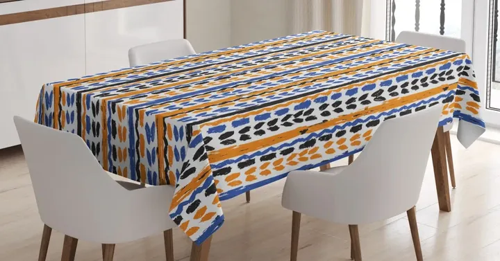 Watercolor Zigzag Lines 3d Printed Tablecloth Home Decoration