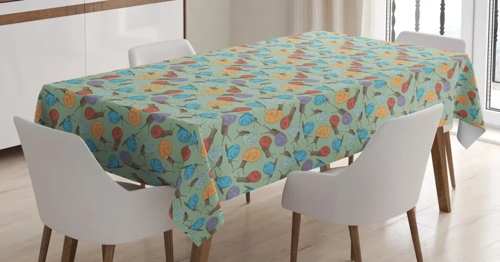 Snails And Mollusks 3d Printed Tablecloth Home Decoration
