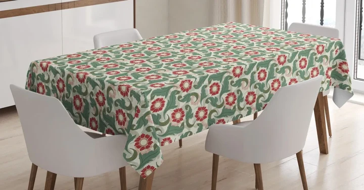 Vibrant Leaves Flowers 3d Printed Tablecloth Home Decoration