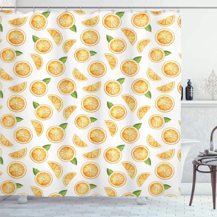 Watercolor Fruit Slices Shower Curtain Shower Curtain