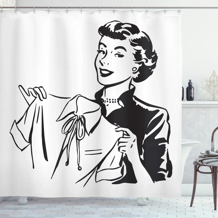 Lady With Blouse Shower Curtain Shower Curtain