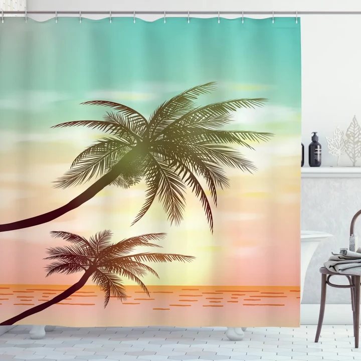 Tropical Horizon Scene Shower Curtain Shower Curtain