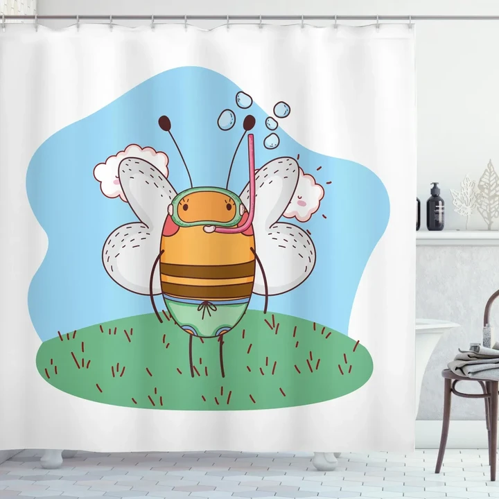 Character With Snorkel Shower Curtain Shower Curtain