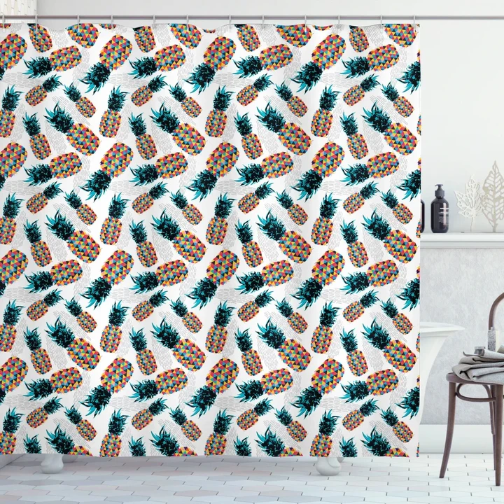 Hipster Pineapples Shower Curtain Shower Curtain