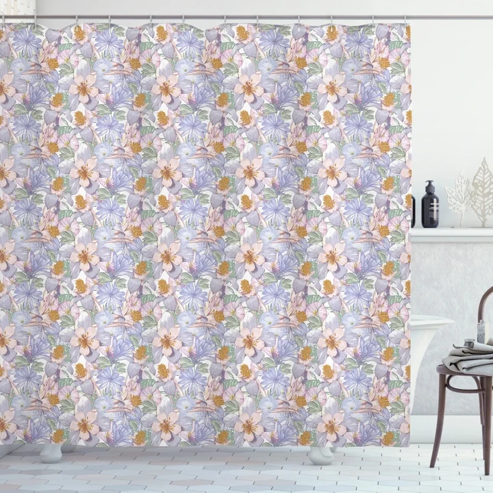 Classic Wildlife Blossoms Shower Curtain Shower Curtain