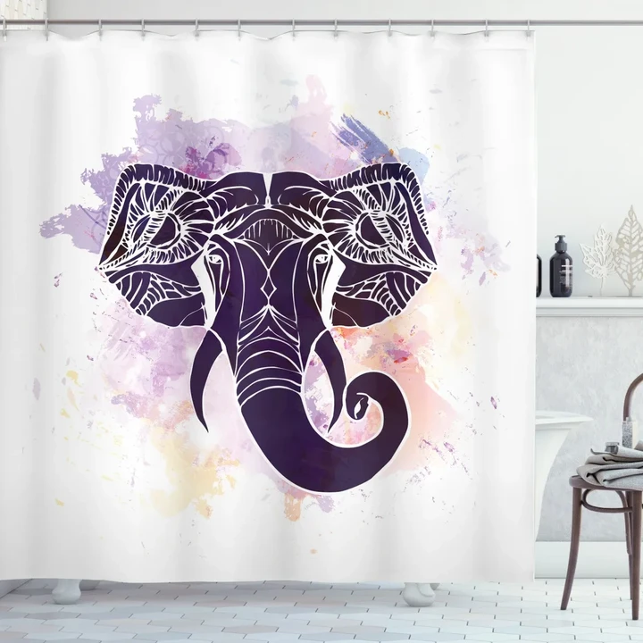 Watercolor Elephant Shower Curtain Shower Curtain