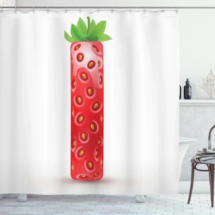 Straberry Style Letter Shower Curtain Shower Curtain