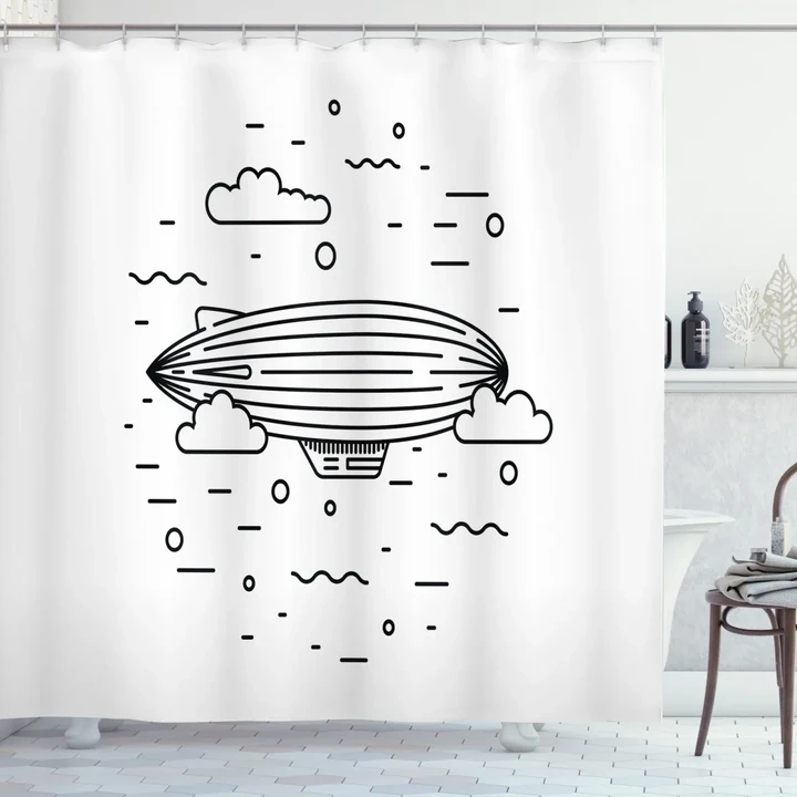 Clouds Balloons Sketch Shower Curtain Shower Curtain
